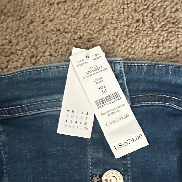 White House Black Market Blue Denim Top - Picture 2 of 4